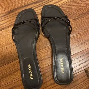 Black Prada Slip-on Sandals